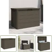 The Living Store Outdoor-Kissenbox Braun 77,5x44,5x53 cm Polypropylen