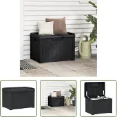 The Living Store Gartentruhe Anthrazit 125 L PP