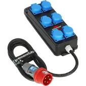 Brennenstuhl 1151480010, 2 m, Draußen, IP44, Kunststoff, Schwarz, Blau, 6 AC-Ausgänge