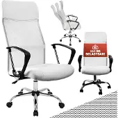 Casaria Bürostuhl Ergonomisch Hohe Rückenlehne Härtegradeinstellung 46-60cm Sitzhöhe Wippfunktion Lenden- und Kopfstütze Büro Schreibtisch Dreh Stuhl