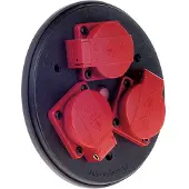 Bachmann socket outlet insert 3gang w.deck thermal protection red