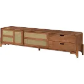 MASSIVMOEBEL24.DE MASSIVMOEBEL24 TV-Board Mango/Seegras 220x40x50 hellbraun lackiert MIZUMI #105