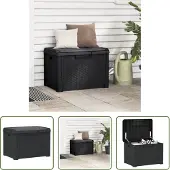 The Living Store Gartentruhe mit Sitzkissen Anthrazit 125 L PP