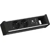 Bachmann VENID 2x Schutzkontakt 1x ABD 1x USB-Charger schwarz