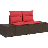 vidaXL Gartensofa-set 10 stk. Braun Poly-Rattan