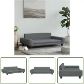 The Living Store Hundebett Dunkelgrau 100x54x33 cm Samt