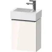 Duravit D-Neo, Konsolenwaschtischunterbau wandhängend, 364x440x222mm, eine Tür, Türanschlag Links, mit Griff Edelstahl gebürstet, DE4218L70220000