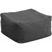 HOME DELUXE - Sitzsack Hocker COZY - Stoff: Samt Cord, Farbe: Anthrazit - Maße: 44 x 44 x 25 cm, inkl. Füllung I Sitzmöbel Bean Bag Sitzsäcke