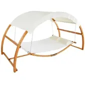 TecTake Hängematte Locarno für 2 Personen 328x160x171,5cm Teak