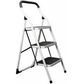Pavo 1x Premium 3-Stufen Haushaltsleiter Stehleiter Klappleiter 113cm aus Stahl