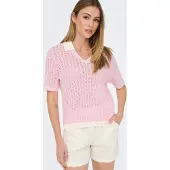 ONLY Polokragenpullover "ONLSPORTI SS POLO KNT NOOS" Baumwolle, regular fit
