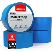 Gauder Kreppband Malerkrepp, Universal, 48mm x 50m, für Innen, 4 Rollen