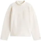 Tommy Hilfiger Tonal Fairisle Mock-neck Ivory Petal Größe: XL | Pullover Outlet | Damen | Weiß