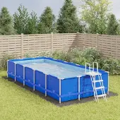 vidaXL Möbel Pool-Bodentuch Hellgrau 750x370 cm Polyester Geotextil - Poolzubehör &58296