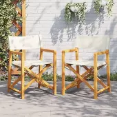 vidaXL Eleganten-Stil Klappbare Gartenstühle 2 Stk. Cremeweiß Stoff Gartenstühle DE559544