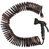 Bradas Spiral-Gartenschlauch-Set SPRING FLEX 15 m schwarz/orange