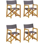 vidaXL Klappbare Gartenstühle 4 Stk. Dunkelgrau Stoff