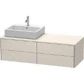 Duravit Waschtischunterbau XSQUARE 400x1400x548mm, Becken links taupe matt