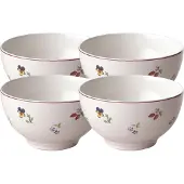 Villeroy & Boch Schale "Bols Petite Fleur ø 14 cm 4er Set weiß", weiß, B:14cm H:7,8cm L:14cm T:14cm Ø:14cm, Schüsseln, Schale, Spülmaschinengeeignet, Mikrowellengeeignet