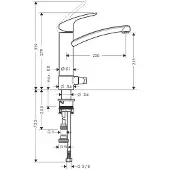 Hansgrohe Focus M41 Einhebel-Küchenmischer 200, Geräteabsperrventil, 1jet, Chrom
