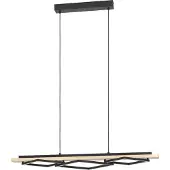 Eglo LED Hängelampe Boyal, Esstisch Pendelleuchte 3-flammig, Hängeleuchte aus hellem Holz und schwarzem Metall, Esstischlampe, warmweiß