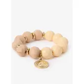 Sissy-Boy Perlenarmband Mit Münz-Anhänger - Beige