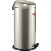 Wesco Abfalleimer CAPBOY Maxi in NEUSILBER mit Abfallvolumen 22 Liter / Treteimer