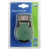 REV Adapter w. switch IP44 black-green