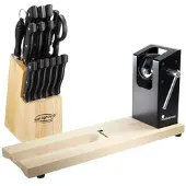 Bergner - Schinkenständer-Set Masterpro + Messer-Set mit 15 Teilen aus Edelstahl