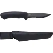 Morakniv Mora Bushcraft Black SRT 12043, Black DLC Serrated 12C27,Bushcraft Messer