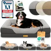 ELONEO Orthopädisches Hundebett, Grau - Größe XL