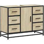 vidaXL Waschbeckenunterschrank Sonoma-Eiche 80x33x60 cm Holzwerkstoff