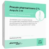 Medphano Procain pharmarissano Ampulle 2% 2 ml Inj.-Lsg. 10x2 Injektionslösung