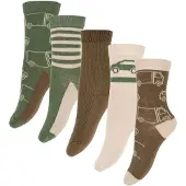 Minymo Sock w. Pattern (5-pack) cocoa brown (281) 23\\26