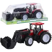 Leantoys Traktor, landwirtschaftliches Fahrzeug, Landwirt, Mit, Greifer, Rot