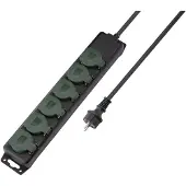 Sygonix SY-5145342 Steckdosenleiste Schwarz, Standard-Grün (seidenmatt) Schutzkontakt 1 St.