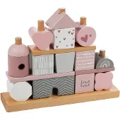 Label Stapelspielzeug Haus, Rosa, Babyspielzeug
