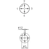 Lutronic 1228 Sensor-/Aktor-Einbausteckverbinder M12 Buchse, Einbau Polzahl: 4