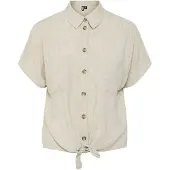 Pieces Pcpia Leinenmix Kurzarmhemd | Beige | L