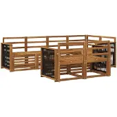 vidaXL Outdoor-Sofagarnitur 6 stk. Natur Massivholz Akazie