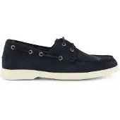 BOSS für Herren. 50563130 Marineblaue Bootsschuhe aus Wildleder mit Kontrast (41), Wohnung, Schnürsenkel, Lässig