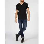 Petrol Industries - 2-er Pack Basic-T-Shirt V-Ausschnitt Männer - Schwarz