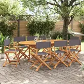 vidaXL Möbel Klappbare Gartenstühle 8 Stk. Dunkelgrau Stoff - Gartensessel 3208915