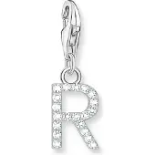 Thomas Sabo Charm-Anhänger Buchstabe R mit Weissen Steinen Silber