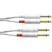 Cordial CFU 6 PP SNOW - Zwillingskabel / 6.3mm Klinken-Verbindungskabel unsymmetrisch