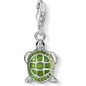 Thomas Sabo Charm-Einhänger "Schildkröte", bunt (silberfarben, grün), Charms, Damen, Silber 925 (recycelt), Charm-Einhänger