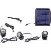 Pontec PondoSolar LED Set 3 - Teich Solar LED Beleuchtung 3 Spots
