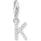 Thomas Sabo Charm-Anhänger Buchstabe K mit Weissen Steinen Silber