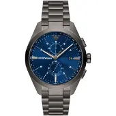 Giorgio Armani Emporio Herren Armbanduhr Chronograph Gunmetal / Blau AR11481