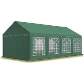 TOOLPORT Partyzelt Festzelt 4x8 m Garten-Pavillon PVC Plane 700 N in dunkelgrün Wasserdicht